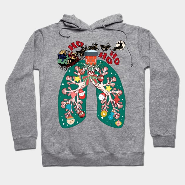 Respiratory Therapist Funny Decorated Lungs Xmas Hoodie by alcoshirts